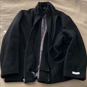 Calvin Klein black dress/pea coat